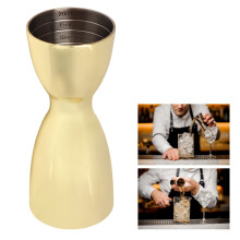 Cocktail-Doppel-Jigger vergoldet U-förmig 39x41mm