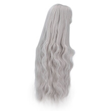 Peluca para muñeca BJD 1/3, de 21-24 cm, gris plateado ondulado