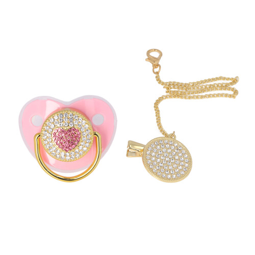 Chupete de silicona en forma de corazón 6-18m rosa 1