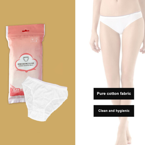 5 piezas de ropa interior de algodón desechable para maternidad rosa talla XL 2
