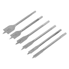 6-teiliges Spatenbohrer-Set, 3-Schneidkanten, Sechskant-Schaft, Silber