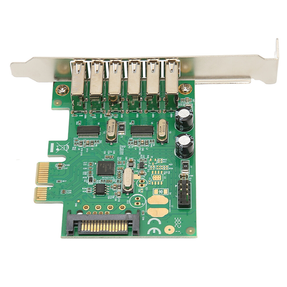 Pcie To Usb Expansion Card 6 Usb2.0 Interface 15Pin Sata 480Mbps 12Mbps 1.5Mbps Desktop Computer Internal Hub For Win 6901320830442