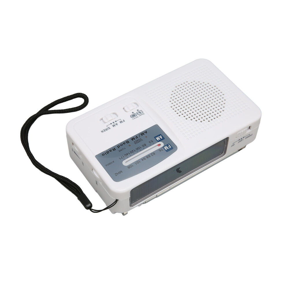 Solar Hand Crank Radio Multifunction Portable Rechargeable Emergency Radio With Led Flashlight For Camping Outdoor White 7671320831631