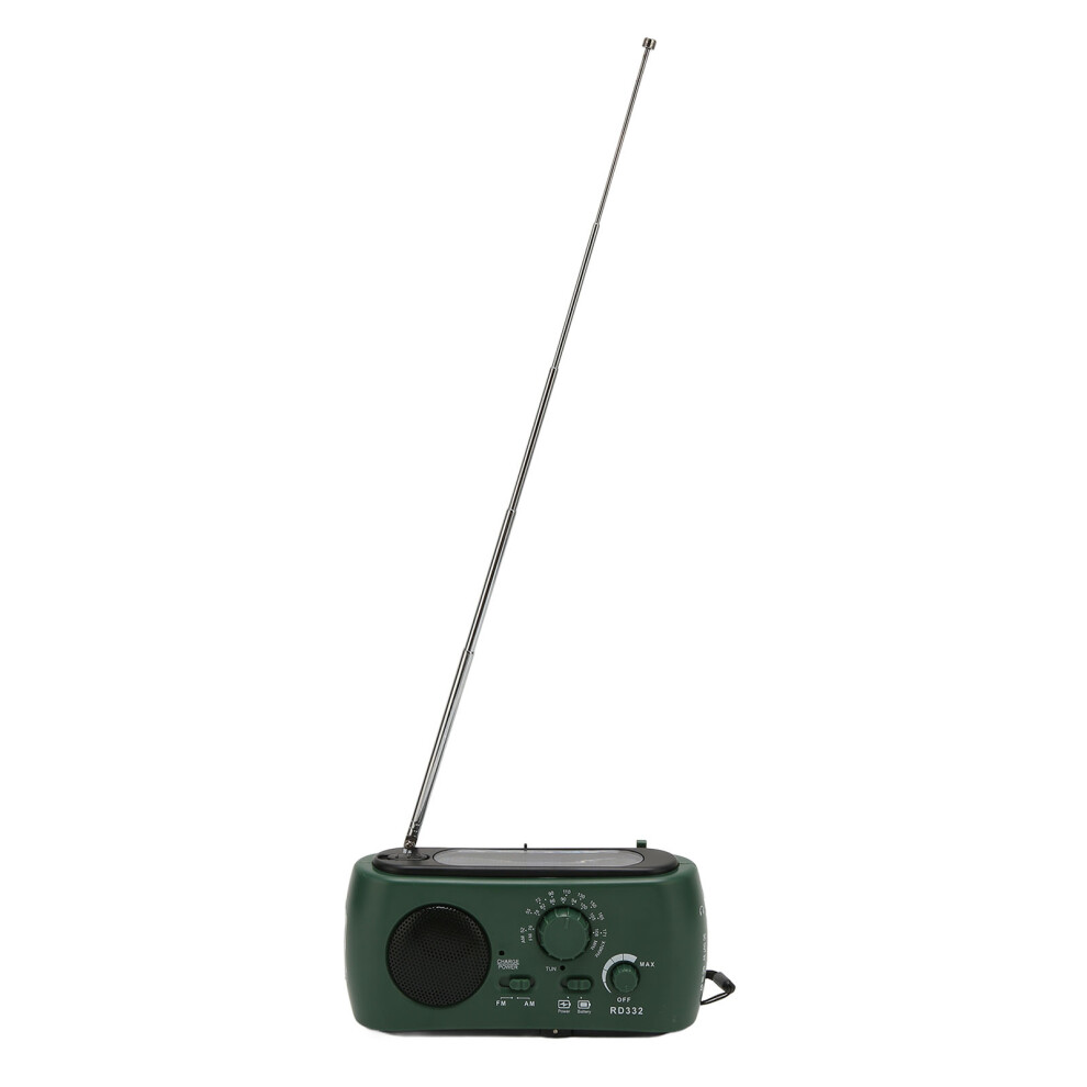 Solar Hand Crank Radio Multifunction Rechargeable Emergency Radio With Flashlight Function For Outdoor Camping Hiking Green 3651320831651