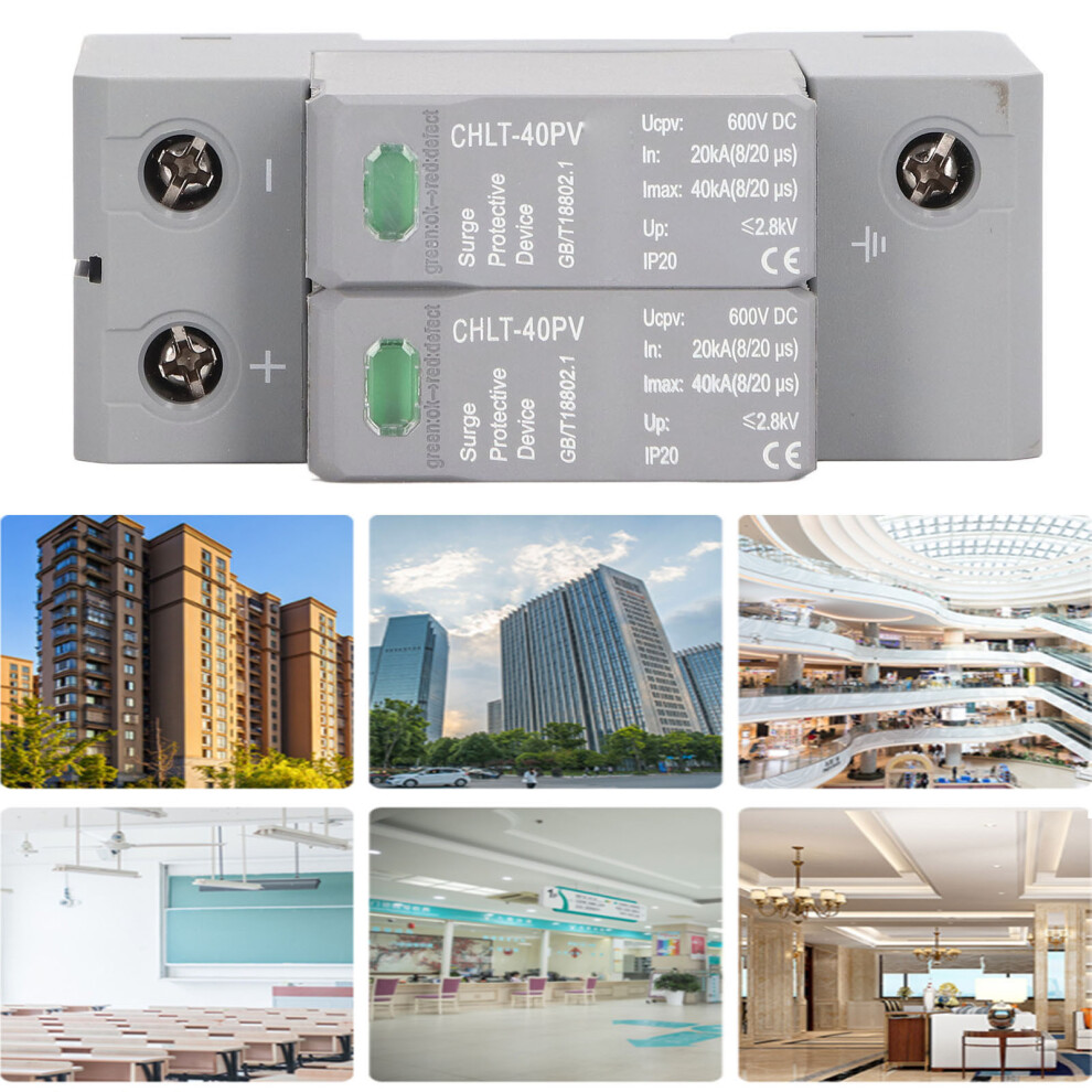 2P Photovoltaic Surge Protective Device High Accuracy Stable Performance Surge Arrester Device DC600V