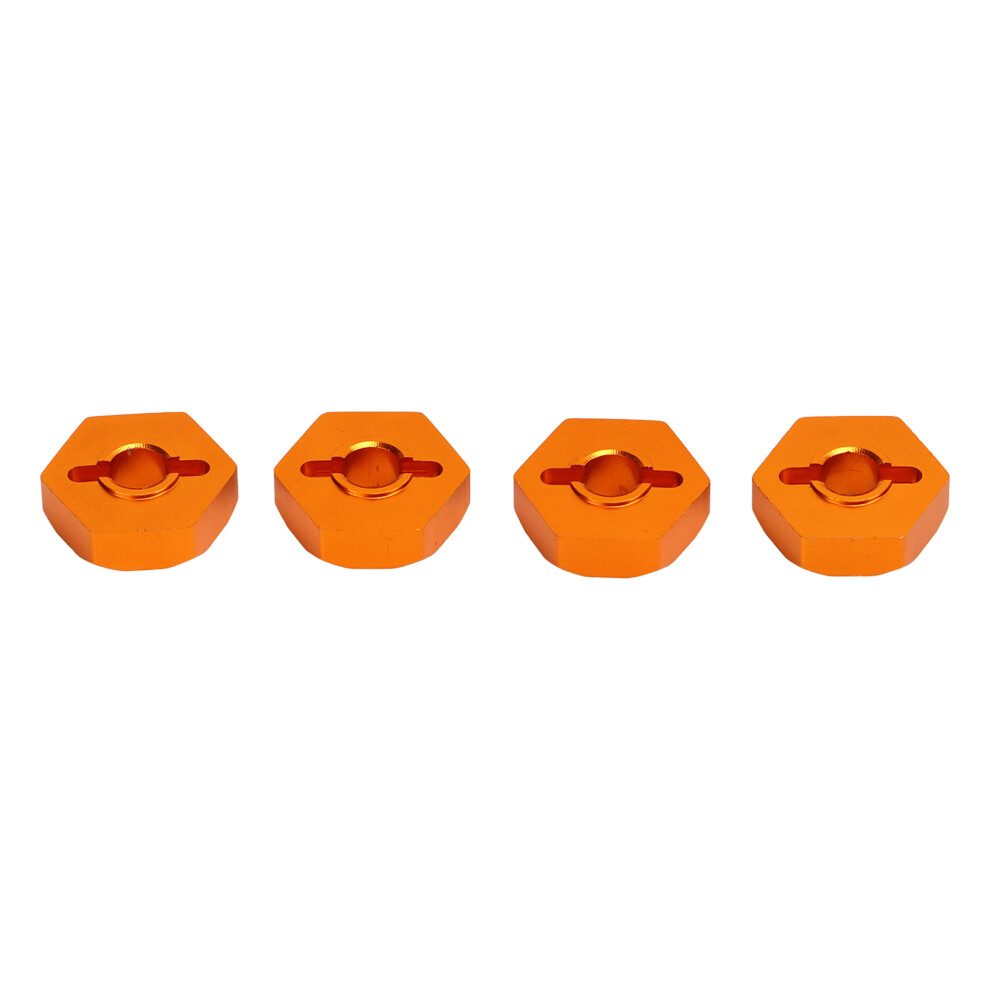4 Pcs 12Mm Aluminum Alloy Hex Wheel Hubs Adapters With Axle Pins For Traxxas 1/16 Rc Car Parts Gold