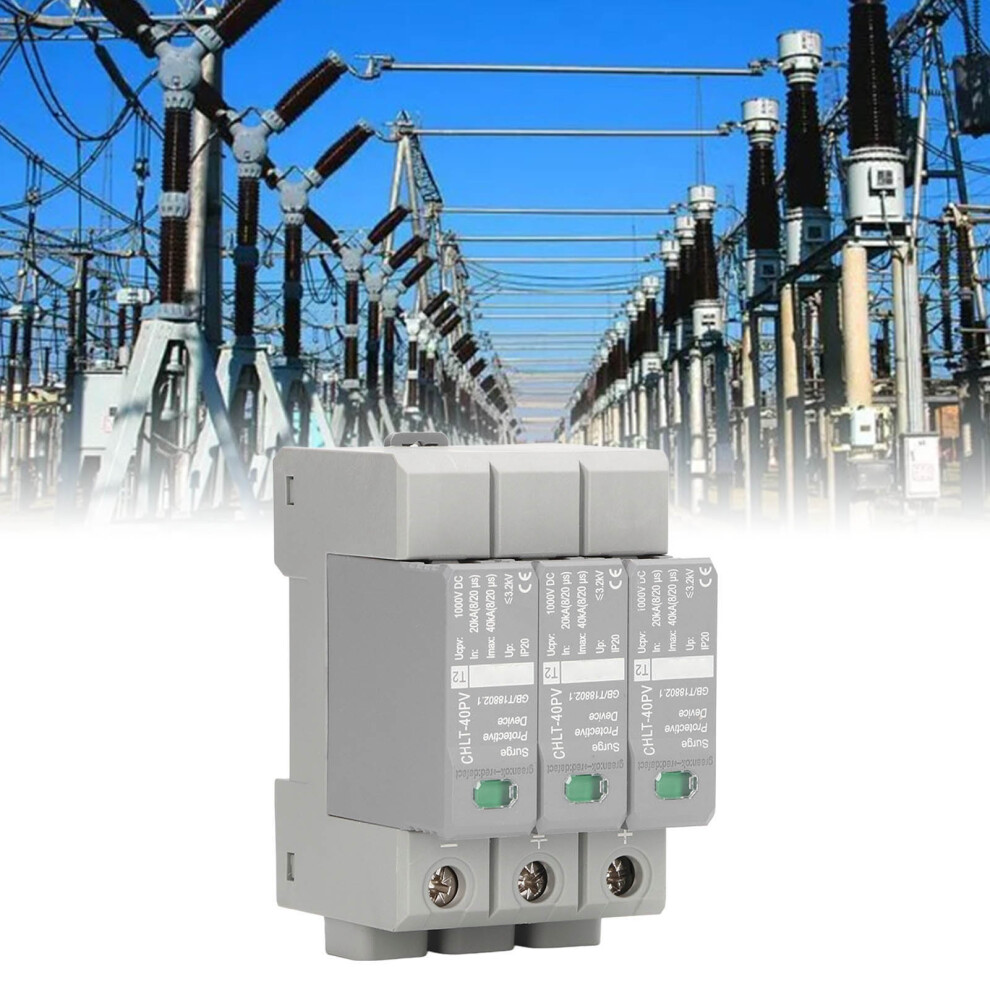 3P Photovoltaic Surge Protective Device High Accuracy Safe Surge Arrester Device DC1000V