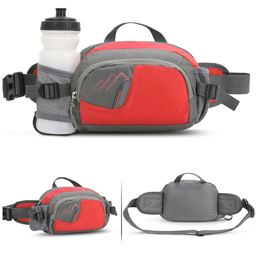 Outdoor Sports Waist Pack with Water Bottle Holder for Cycle Running Walking Hiking Marathon Fanny Pack Hydration Belt for Men and Women