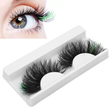 Pestañas postizas verdes 25mm 1 par 112A-10C reutilizables