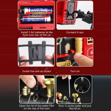 Christmas Train Set Electric Steam Locomotive Train with Lights Music Battery Operated Tracks Playset Christmas Gift for Kids Boys Girls