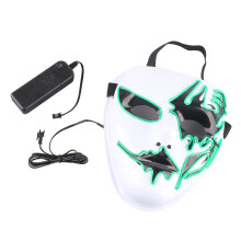 Máscara luminosa para mascarada EL blanco frío 90 g talla única