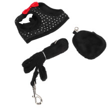 Arnés y correa para perros a prueba de escapes: Ajustable, Negro, Talla S