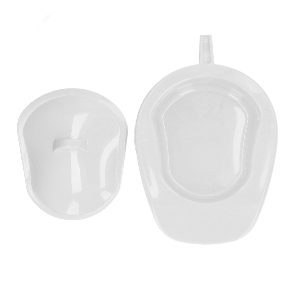 White Pp Bedpan Household Portable Smooth Elderly Patient Bed Pan With Lid Handle For Pregnant Woman