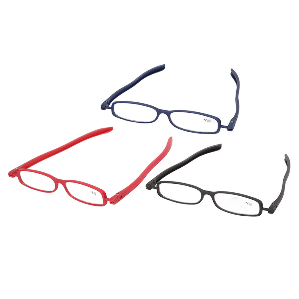 3Pcs Reading Glasses +200 360 Degrees Rotatable Ergonomic Legs Durable PC Sturdy Pen Reading Glasses for Men Women