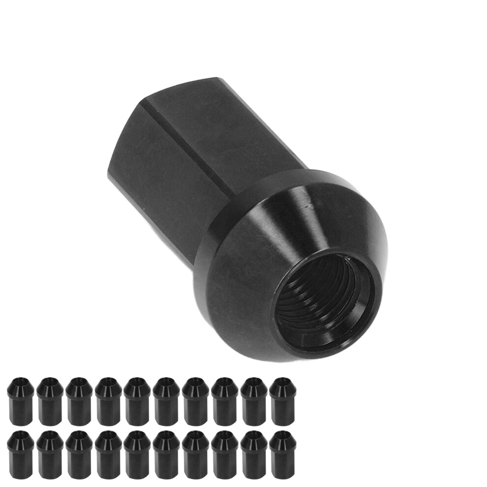 M12x1.5 Lug Nuts With Socket Adapter Aluminum Alloy 42Mm Long 19Hex For Jdm Racing Style Replacement For Hyundai Black 4961320849099