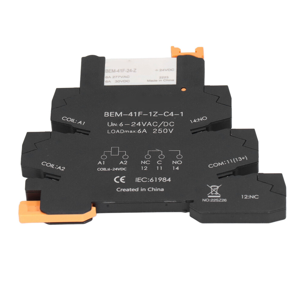 Dc Control Ac Ultra Thin Relay Din Rail Mount Solid State Relay Module Spdt Contact 6A 6Â24V 7891320846859