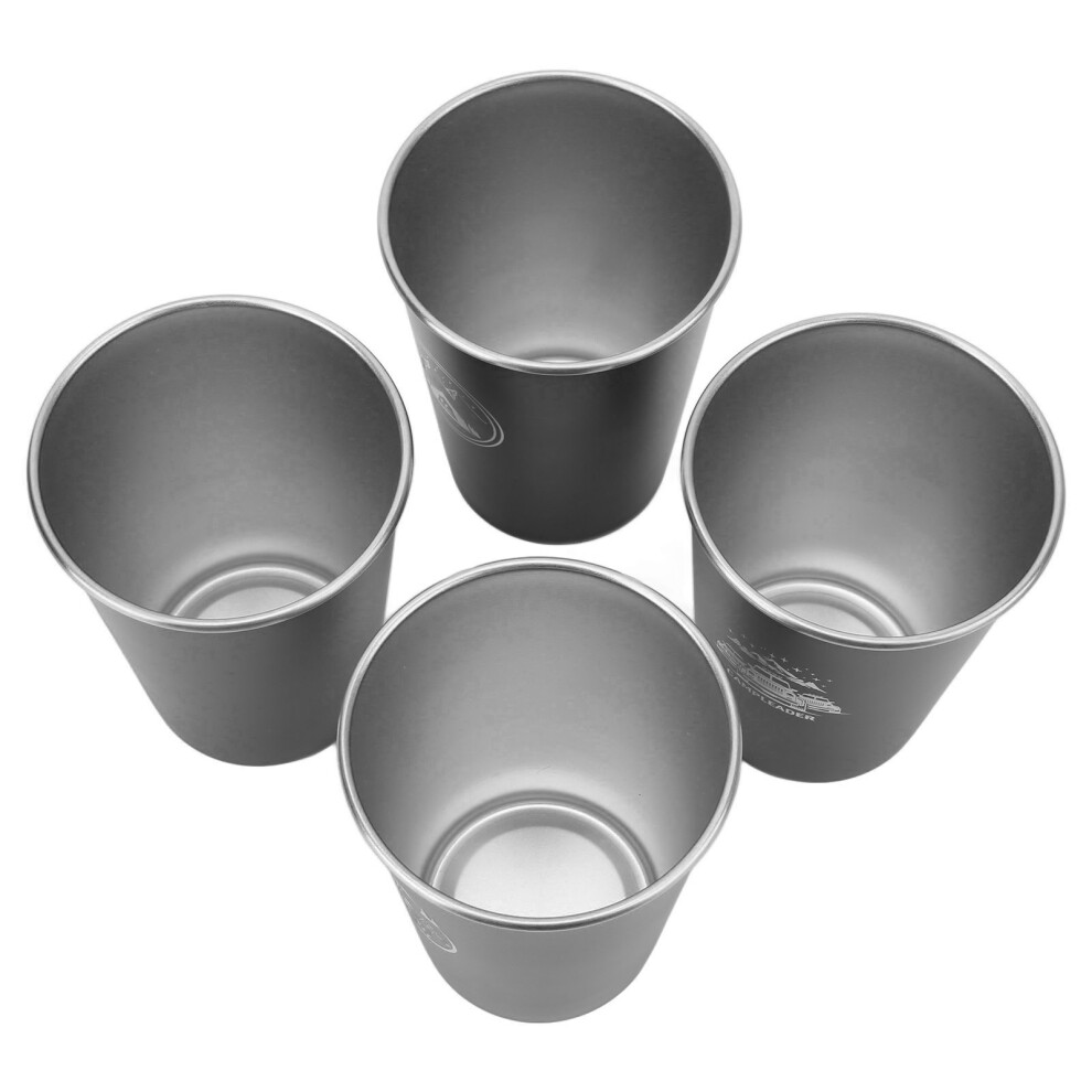 4Pcs Camping Cups Portable 304 Stainless Steel High Temperature Resistant Pint Cups for Outdoor Traveling 350ML Black-image-OPC-PHV6SZJ-NEW
