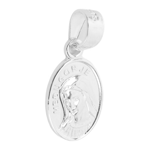 Wunderbare Medaille 925er Silber Ovaler Anhänger 2,1 x 0,9 cm 1