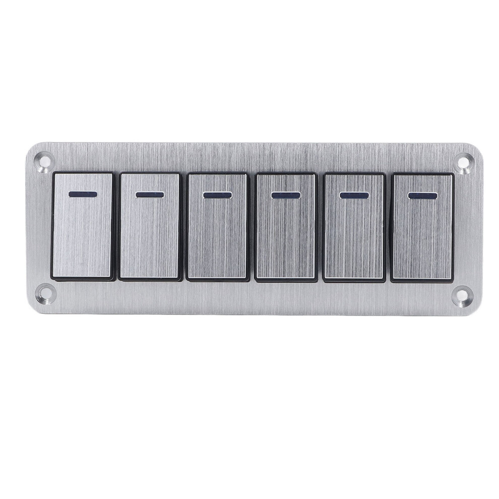 Rocker Switch Panel 6 Gang Waterproof 5 Pin On Off Car Switches 12Vâ24V Led Blue 4141320857946