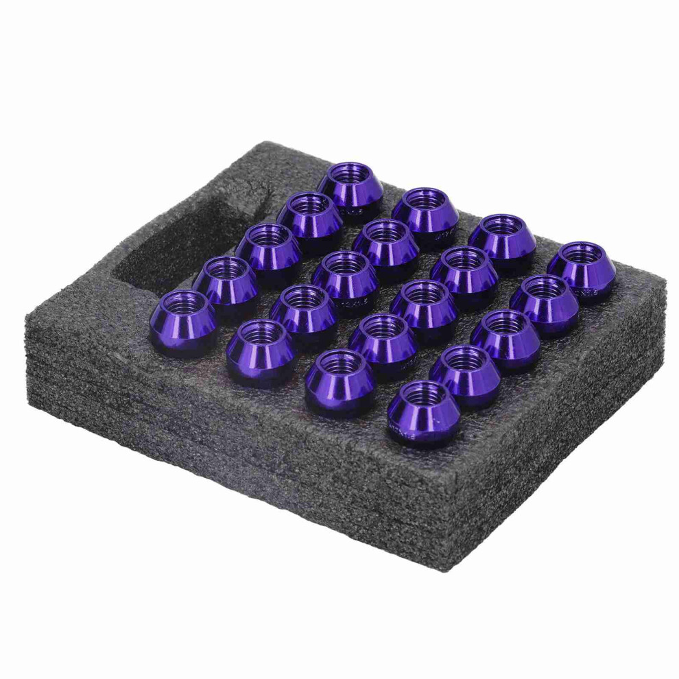 20Pcs M12x1.5 Wheel Lug Nuts With Wrench Socket High Hardeness Replacement For Ford Focus Purple