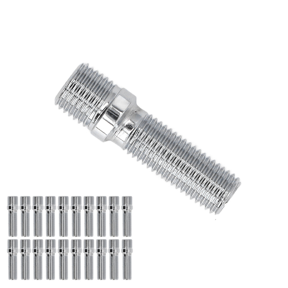 20Pcs Wheel Stud Conversion Screw Adapter 32Mm Shank For Tt A3 S3 A4 S4 A5 S5 A6 S6 A8 A7 S7 Q5 Q7 Sq5 M14x1.5-M12x1.5 8711320861289