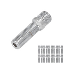 20 piezas de conversión de espárragos de rueda, vástago de 32 mm, zinc negro