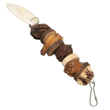 Kauspielzeug für Vögel 28 cm / 11,0 Zoll - Holzstücke und Tintenfischbein