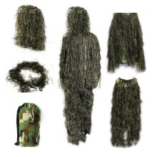 Kids Outdoor Ghillie Suit Sniper Camouflage Suit Jungle Camouflage Clothes Hunting Equipment 1.1‑1.3m/43.3‑51.2in