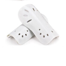 1 par de protectores de espinilla para niños/adultos - antideslizantes, blancos