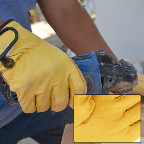 Leder-Arbeitshandschuhe XL gelbes Lammleder