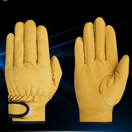 Leder-Arbeitshandschuhe XL gelbes Lammleder 1