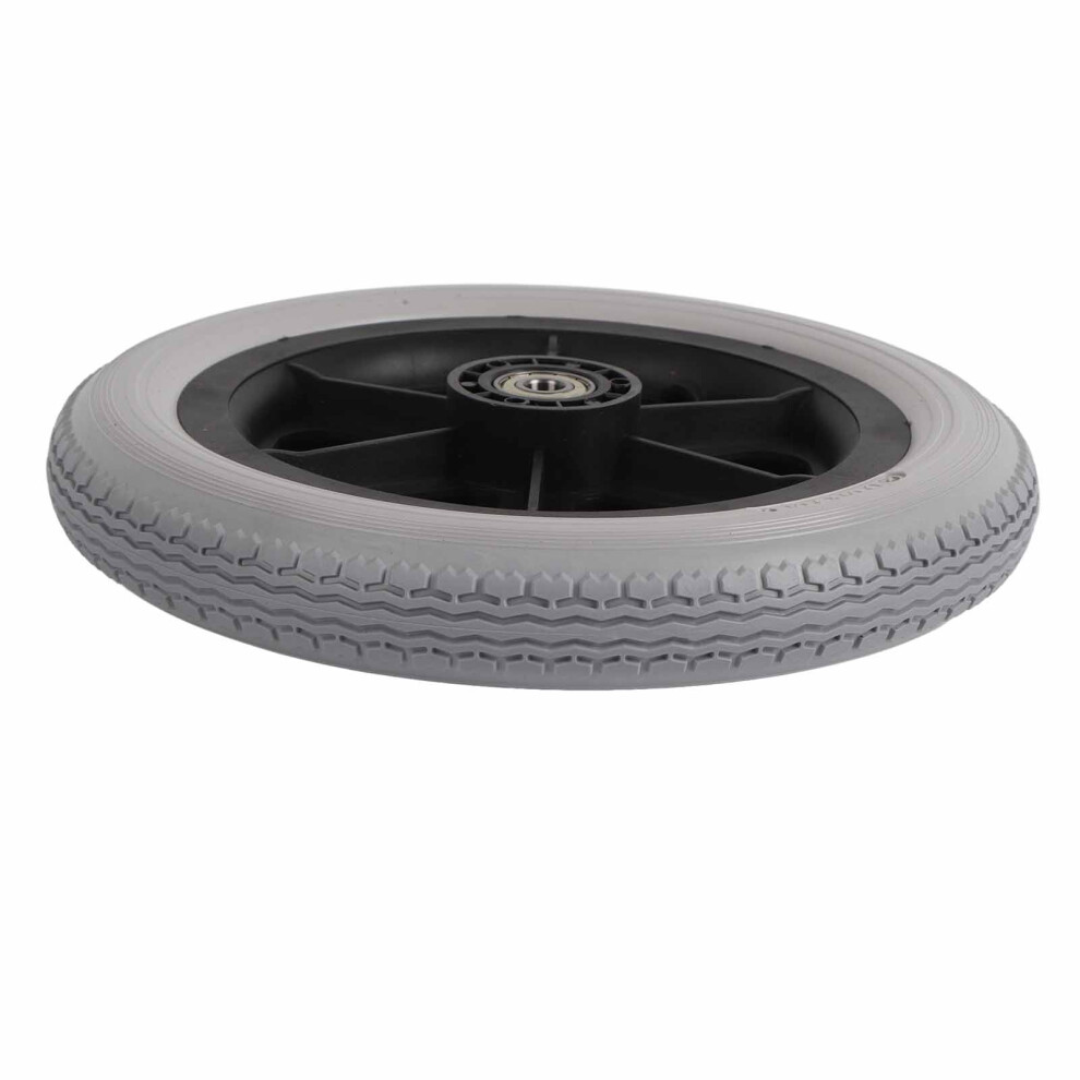 Grey Wheelchair Wheel 12In Polyurethane Antiskid Infarctate Rear Wheel Solid Tyre For Replacement 30Cm/12In