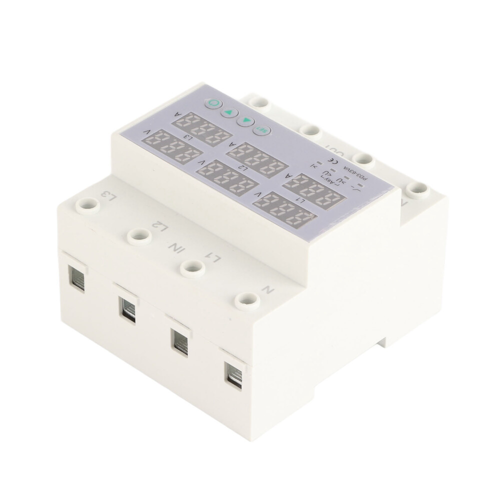 3 Phase Din Rail Voltmeter Ammeter Automatic Overvoltage Overcurrent Protector Ac230-300V 8441320865146