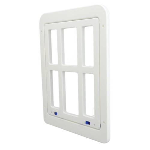 Puerta para perros de ABS, con cierre, 44x34x1,7 cm, doble imán 2