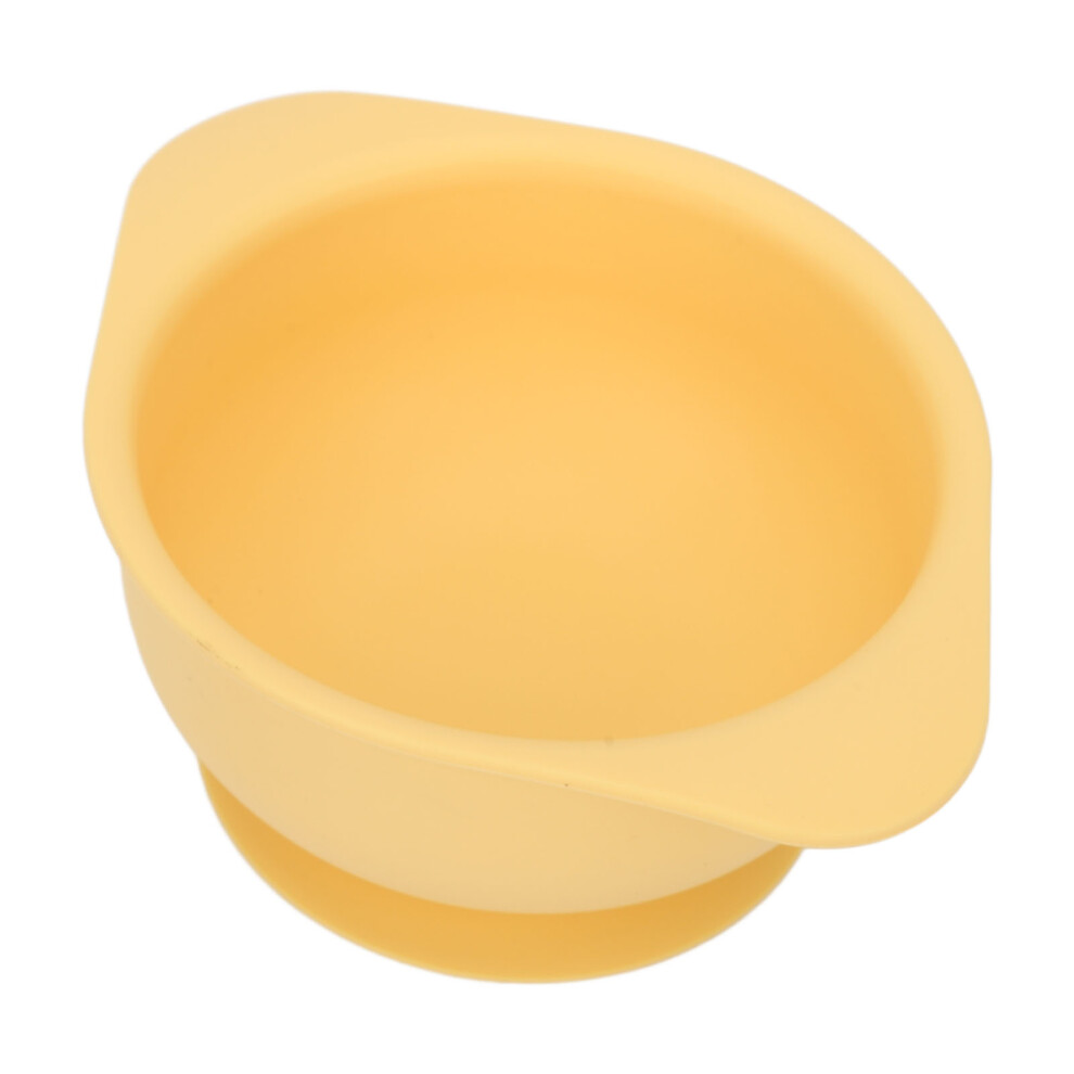 Silicone Bowl With Suction High Temperature Resistance Anti Turning For Children Elderly Yellow