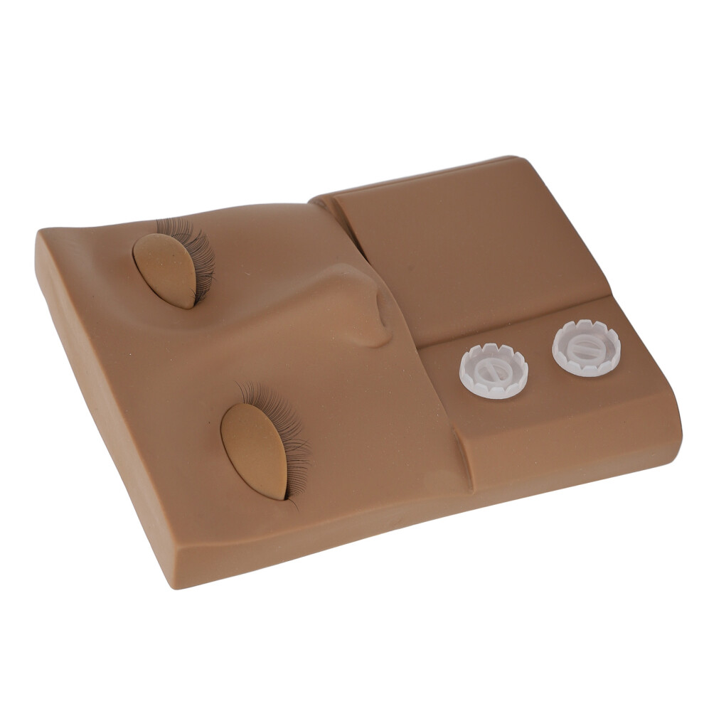 Lash Mannequin Head Replaceable Eyelid Eyelash Extension Practice Makeup Training PVC Coffee