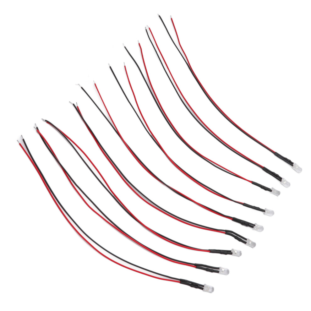 10Pcs Lights Emitting Diodes 5Mm Prewired Electronic Led Light Diodes For Decoration 5Â12V Yellow Light 9431320875169