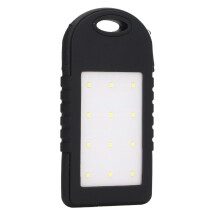 Batería externa solar 5000 mAh 140x70x15 mm negro 12 LED