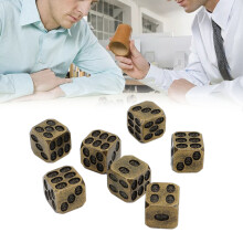 Juego de 7 dados de metal con incrustación de calavera de bronce, 1,6 cm