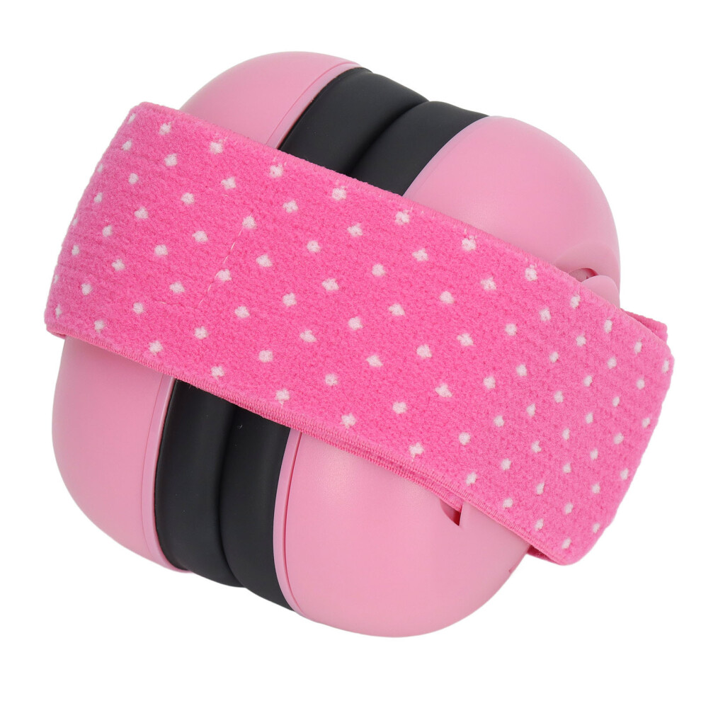 Infant Ear Muffs Noise Cancelling Soft Padded Design Baby Ear Protection Headphones with Elastic Headband Pink