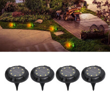 4er-Set Solar-Bodenleuchten 5 W 11 x 11 x 12,5 cm Farbe