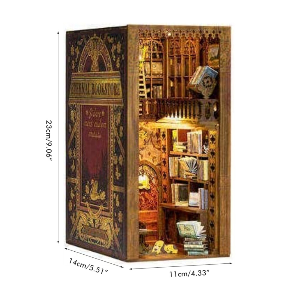 DIY Book Nook Kit 3D Wooden Book Model Puzzle Building Kit Bookshelf Insert Decor Home Table Ornament