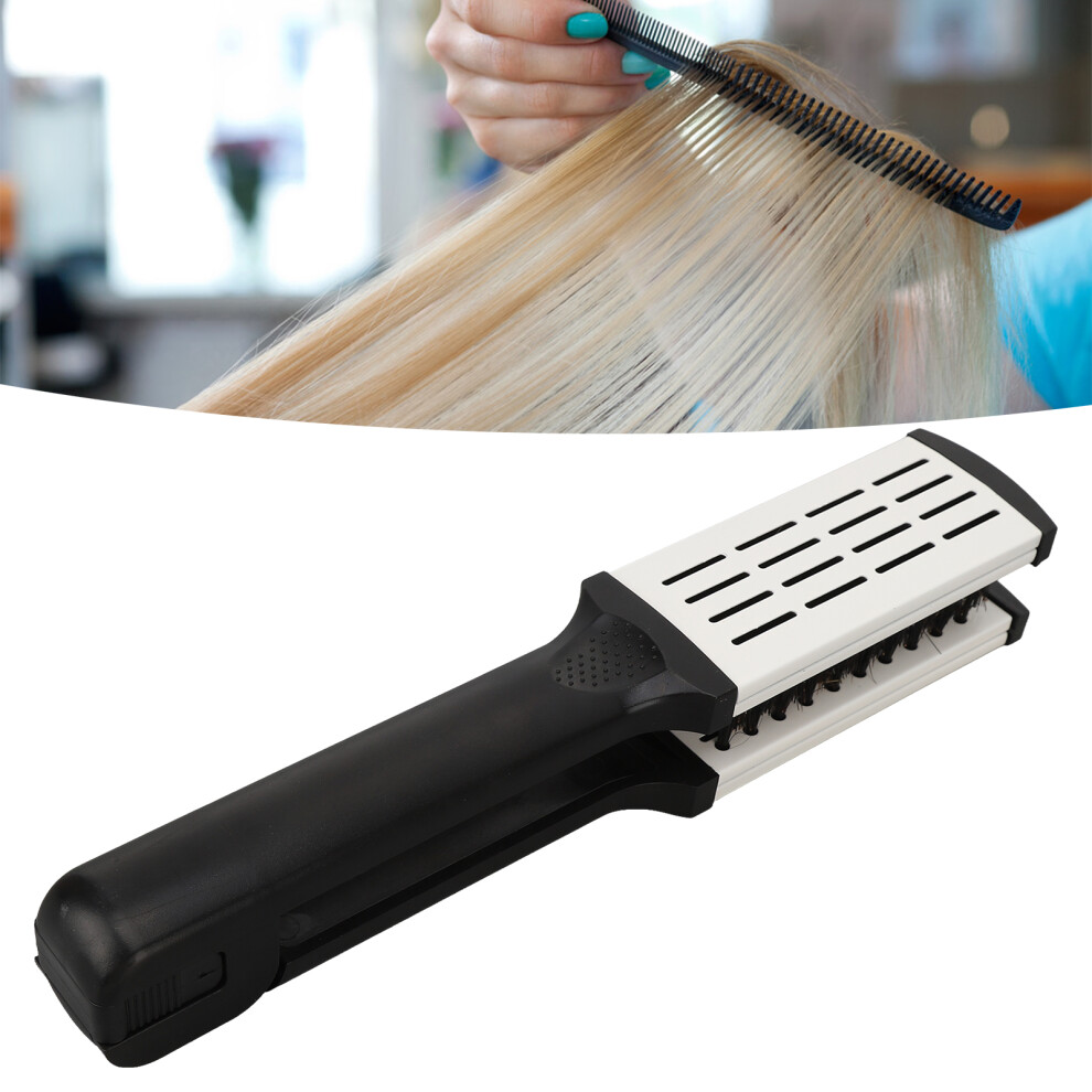 Hair Straightening Double Brush Comb Soft Bristles Prevent Static Heat Resisting Clamp Hair Brush for Home Barber Shop