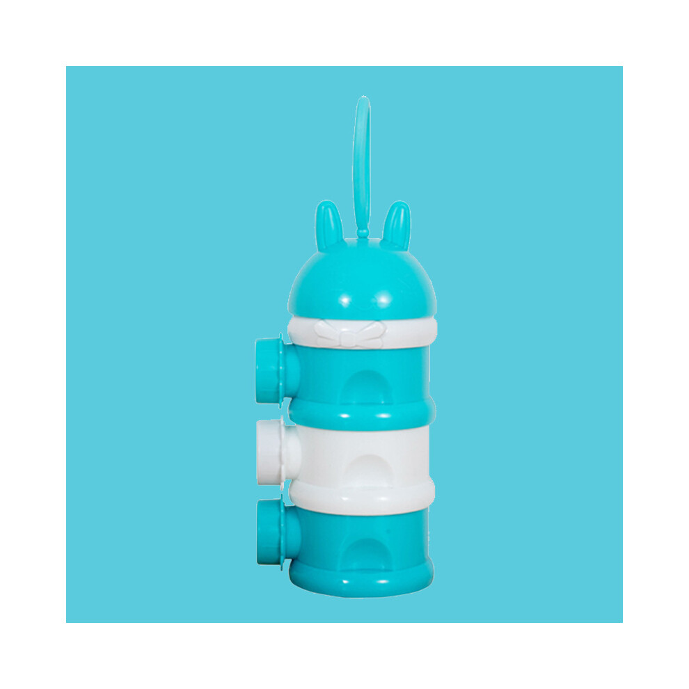 Milk Powder Container Portable Independent Layering Leakproof Large Capacity Snack Dispenser Blue/White