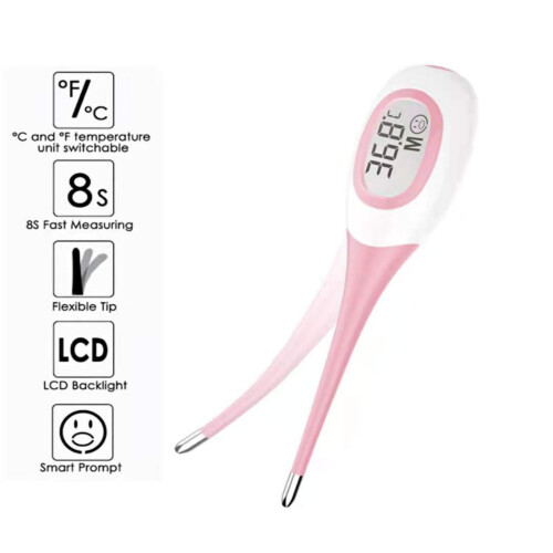 Termómetro digital rosa de punta flexible oral/rectal 2