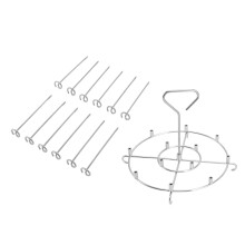 Soporte para brochetas de acero inoxidable para freidora de 6 qt 18.5x18.5x14cm