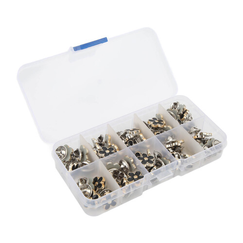 150 Stück schwarze Daisy-Button-Pins, Standardgröße 2