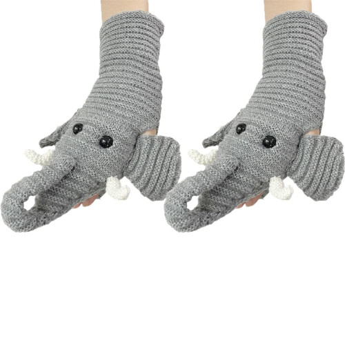 3D-Elefant-Strickschal, Handschuhe & Socken 25cm-103cm 1