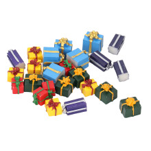 25 cajas de regalo para casa de muñecas de resina 5 colores 1:12