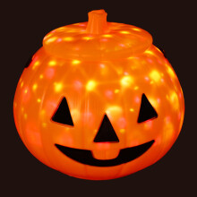 Balde de calabaza LED de PP con asa, diámetro 16 cm